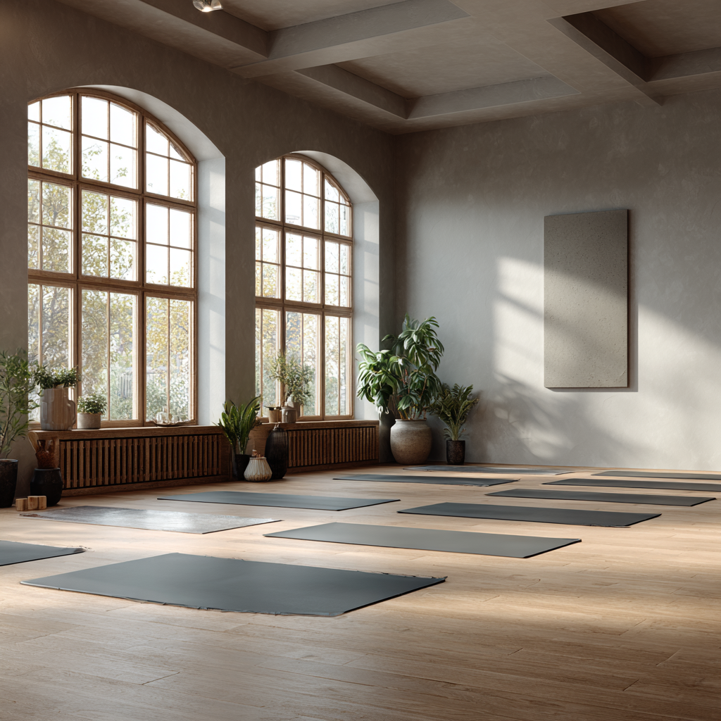 Група людей практикує йогу разом